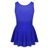 vastwit Kids Girls Figure Ice Skating Gymnastic Ballet Dance Dress Spliced Leotard Tutu Dress Blue Sleeveless 12 Years view 2