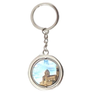 Etomey France Marseille Keychain Car Keys Decoration Accessories Double Sided Rotating Crystal Key Chain Souvenir Gift