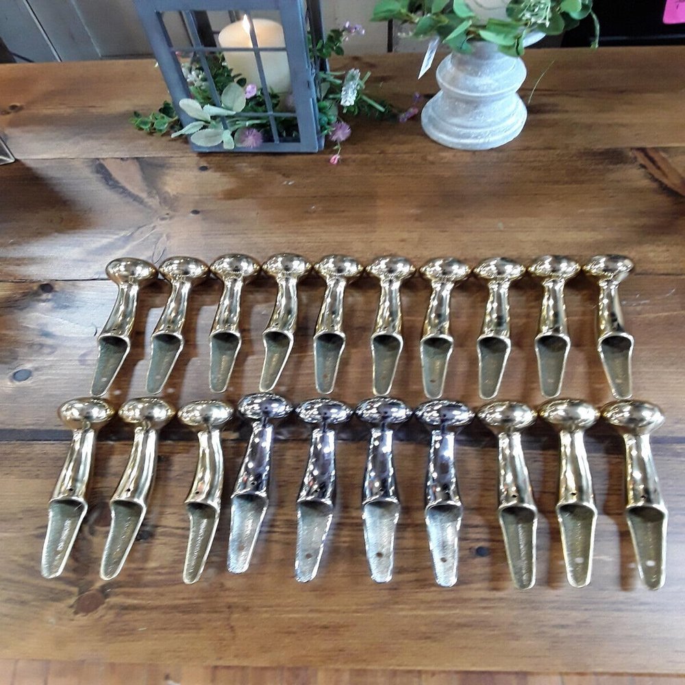 Blackperlcrafts Solid Brass Silver & Golden Horse Hames Knobs 8 Inch Long for Walking Sticks/Cane Tops Lot of 20 Pcs