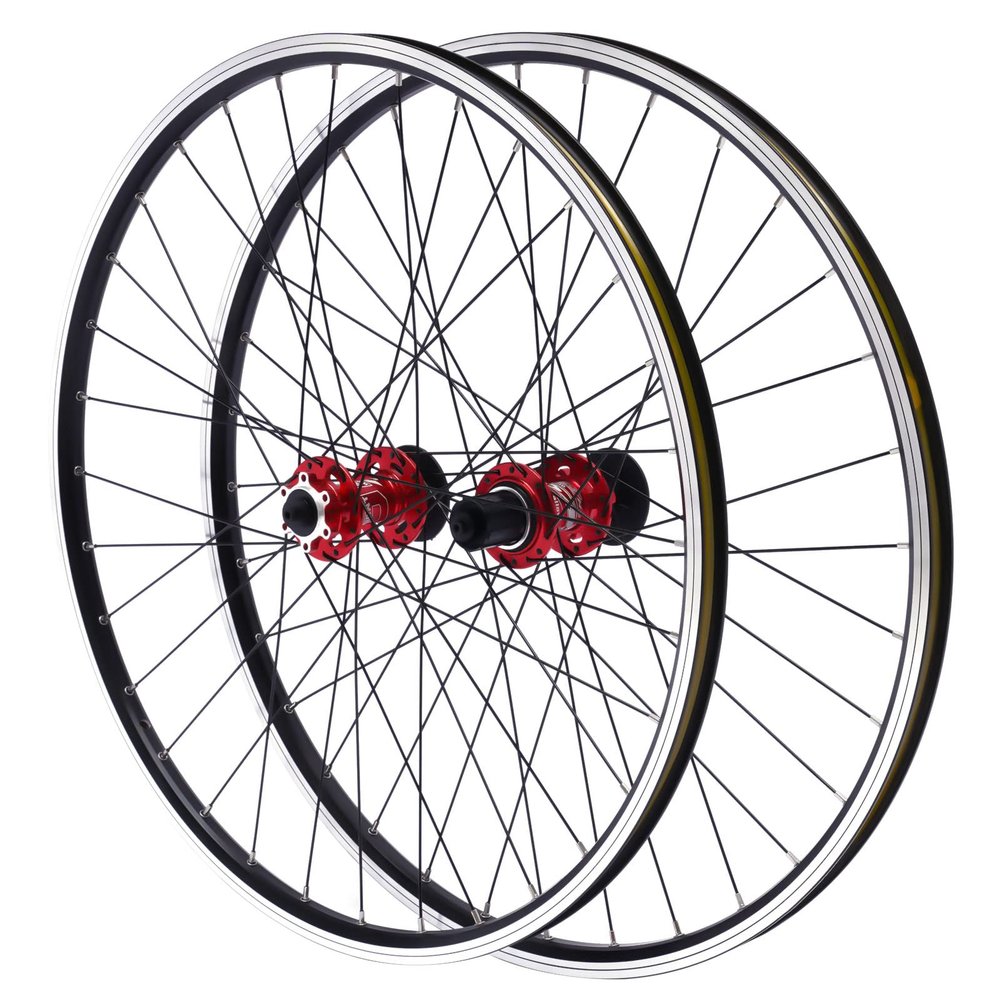 27.5/29Inch Mountain Bike Wheelset, Aluminum Alloy Bike Wheels, Rim Disc Brake MTB Wheelset, Quick Release Front & Rear Wheels Black Bike Wheels, Fit Cassette Bicycle Wheelset (27.5 inch, Red)