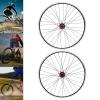 27.5/29Inch Mountain Bike Wheelset, Aluminum Alloy Bike Wheels, Rim Disc Brake MTB Wheelset, Quick Release Front & Rear Wheels Black Bike Wheels, Fit Cassette Bicycle Wheelset (27.5 inch, Red) view 2