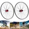 27.5/29Inch Mountain Bike Wheelset, Aluminum Alloy Bike Wheels, Rim Disc Brake MTB Wheelset, Quick Release Front & Rear Wheels Black Bike Wheels, Fit Cassette Bicycle Wheelset (29 inch, Red) view 2