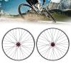 27.5/29Inch Mountain Bike Wheelset, Aluminum Alloy Bike Wheels, Rim Disc Brake MTB Wheelset, Quick Release Front & Rear Wheels Black Bike Wheels, Fit Cassette Bicycle Wheelset (29 inch, Red) view 3