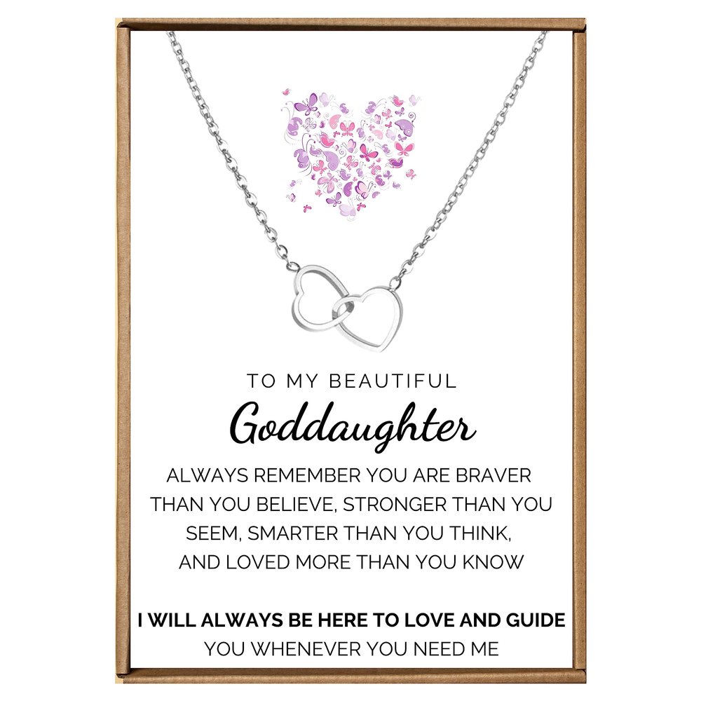VIY Personal Card Goddaughter gifts from godmother, God daughter necklace, To my goddaughter gift from godmother