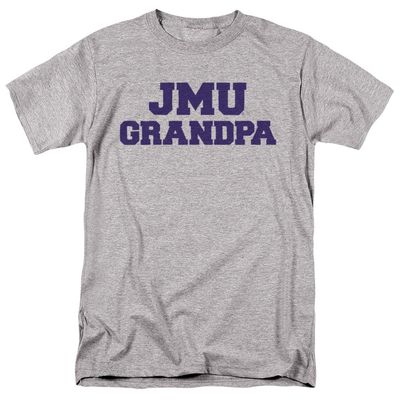 James Madison University Official Grandpa Unisex Adult T Shirt, Athletic Heather, 2X-Large