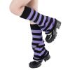 American Trends Leg Warmers Y2k Kawaii Long Cute Knit Leg Warmers Y2k Goth accessories for Women Girls 80s Party Sports Black&Purple view 4