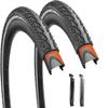 2 Pack 700X35C Road Bike Tires with 2 Levers Reflective Strip Bicycle Tires for Commuter City Pavement Surface view 1
