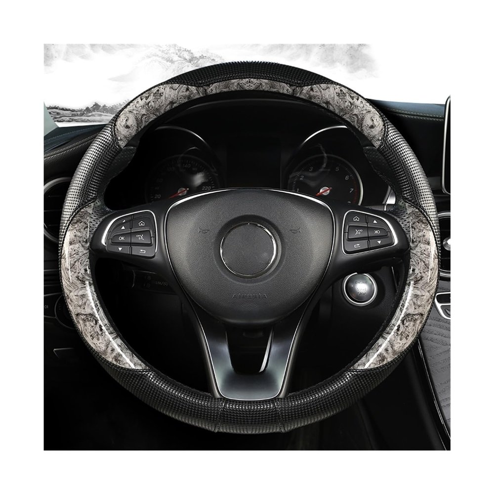 FUERU Car Steering Wheel Cover Set Universal Car Steering Wheel Cover Crystal Wood Grain Leather Elegant and Good for Car Interiors (Color : 3#)