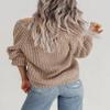 Zeagoo Women's Chunky Knitted Cardigans Long Sleeve Open Front Cropped Cardigans V Neck Button Sweaters view 4