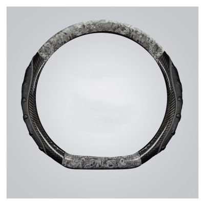 FUERU Car Steering Wheel Cover Set Car Steering Wheel Cover D Type Mahogany Grain Leather Breathable and Sweat-Absorbing Car Interior (Color : 3#)