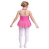 FEESHOW Kids Girls Sleeveless Shiny Rhinestone Sequins Floral Printed Figure Ice Skating Dance Dress for Competition Hot Pink 12 Years view 2