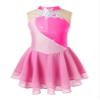 FEESHOW Kids Girls Sleeveless Shiny Rhinestone Sequins Floral Printed Figure Ice Skating Dance Dress for Competition Hot Pink 12 Years view 3