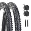 24x1.95 Bike Tire,HUIOK Folding Replacement 24 Inch Bike Tire,Cushioned and Comfortable MTB Bicycle Tire,Rubber Tires for Hard Roads, Muddy view 1