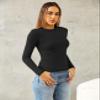Abardsion Women's Long Sleeve Shirts Spring 2026 Casual Basic Going Out Crop Tops Slim Fit Tight Y2K Clothes(Black, M) view 3