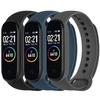 3 Pack Bands for Xiaomi Mi Band 4 & Mi Band 3 Strap, Soft Silicone Replacement Sport Bands Bracelet Strap for Xiaomi Mi Band 4 & 3 Smartwatch (Black+Abyss Blue+Dark Gray)