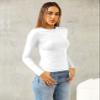 Abardsion Women's Long Sleeve Shirts Spring 2026 Casual Basic Going Out Crop Tops Slim Fit Tight Y2K Clothes(White, M) view 3