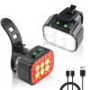 Ultra Bright Bike Light Set USB Rechargeable Bicycle Lights for Night Riding Front and Back Cycling Light LED Bike Headlight Flashing Light Warning Taillight (Head Light and Tail Light Combination) view 1