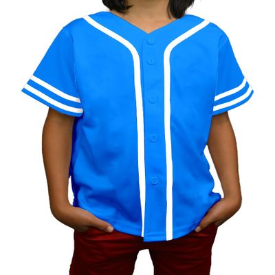 DIGITMON Kids Baseball Jersey Button Down Premium Sleeve Two-Striped T Shirts Uniform TURQWHITE 6Mo Infants