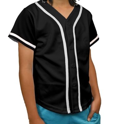 DIGITMON Kids Baseball Jersey Button Down Premium Hip Hop T Shirts Uniform Blackwhite 6-Month Infants