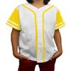 DIGITMON Kids Baseball Jersey Button Down Premium Sleeve Two-Striped T Shirts Uniform WHITEYELLOW 6Mo Infants view 1