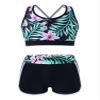 YONGHS Kids Girls 2 Pieces Bathing Suit Beach Swimsuit Sports Swimwear Tankinis Top with Shorts Set Black Lily B 12 Years view 1
