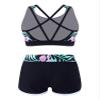 YONGHS Kids Girls 2 Pieces Bathing Suit Beach Swimsuit Sports Swimwear Tankinis Top with Shorts Set Black Lily B 12 Years view 3
