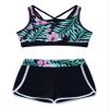 YONGHS Kids Girls 2 Pieces Bathing Suit Beach Swimsuit Sports Swimwear Tankinis Top with Shorts Set Black Lily B 12 Years view 4