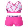 YONGHS Kids Girls 2 Pieces Bathing Suit Beach Swimsuit Sports Swimwear Tankinis Top with Shorts Set Rose Red B 16 Years view 3
