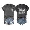 Have The Day You Deserve T-Shirt V Neck Have The Day You Deserve Tank Have The Day You Deserve T-Shirt Plus Size Funny Vneck Tops Summer Tshirts Gifts Plus Size 5XL Charcoal view 1