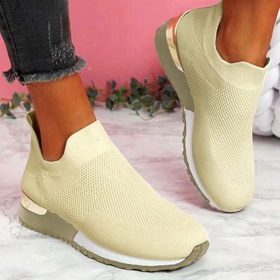 Women's Orthopedic Breathable Sneakers, Non-Slip Mesh Casual Fashion Tennis Running Sneakers 2023 New Walking Shoes with Arch Support, Premium Fashion Sneaker Comfortable Walking Shoes (Khaki #3, 9)