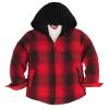 ThCreasa Toddler Little Boys Zip Up Hoodie Shacket Teddy Fleece Lined Buffalo Plaid Winter Grils Flannel Shirt Jacket Red 4T view 1
