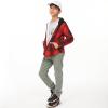 ThCreasa Toddler Little Boys Zip Up Hoodie Shacket Teddy Fleece Lined Buffalo Plaid Winter Grils Flannel Shirt Jacket Red 4T view 2