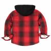ThCreasa Toddler Little Boys Zip Up Hoodie Shacket Teddy Fleece Lined Buffalo Plaid Winter Grils Flannel Shirt Jacket Red 4T view 3