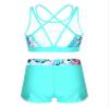 YONGHS Kids Girls 2 Pieces Bathing Suit Beach Swimsuit Sports Swimwear Tankinis Top with Shorts Set Green Palm Leaf B 8 Years view 2
