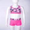 YONGHS Kids Girls 2 Pieces Bathing Suit Beach Swimsuit Sports Swimwear Tankinis Top with Shorts Set Rose Red B 8 Years view 2