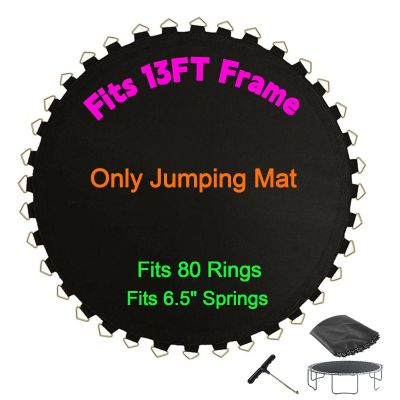 Garden Trampoline Replacement Mat, 12 13 14 ft Trampoline Jump Mat Using 6.5inch Springs, Trampoline Floor Mat with 72/80/82/88 Buckles (13FT/80 Buckles)