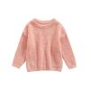 Karwuiio Toddler Baby Girl Boy Knit Sweater Round Neck Long Sleeve Pullover Sweatshirt Fall Winter Clothes (A-Pink, 4-5 Years) view 1