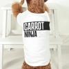 Carrot Ninja Dog T-Shirt - Supplies for Pets - Funny Gifts for Pets - White, L view 4
