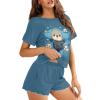 DISNIMO Cartoon Sea Otter Womens Pajama Sets Size XL Soft Comfortable Night Wear Bubble Tea Sleep Shorts for Women Pjs Lightweight Sleepwear Nightwear Two-Piece Pjs Lounge Sets view 2