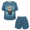 DISNIMO Cartoon Sea Otter Womens Pajama Sets Size XL Soft Comfortable Night Wear Bubble Tea Sleep Shorts for Women Pjs Lightweight Sleepwear Nightwear Two-Piece Pjs Lounge Sets view 4