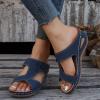 JYSwoshoe Orthopedic Wedge Sandals for Women Summer Dressy 2023 Open Toe Platform Sandals With Arch Support (Dark Blue-b, 9) view 2