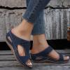 JYSwoshoe Orthopedic Wedge Sandals for Women Summer Dressy 2023 Open Toe Platform Sandals With Arch Support (Dark Blue-b, 9) view 3