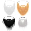 DIVINA VITAE 4 Pcs Fake Mustaches Funny Realistic Fake Beards Adjustable Costume Beard with Elastic Strap for Adults Halloween Costume Party Cosplay Facial Supplies (Black, Orange, White, Gray) view 1
