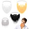 DIVINA VITAE 4 Pcs Fake Mustaches Funny Realistic Fake Beards Adjustable Costume Beard with Elastic Strap for Adults Halloween Costume Party Cosplay Facial Supplies (Black, Orange, White, Gray) view 4