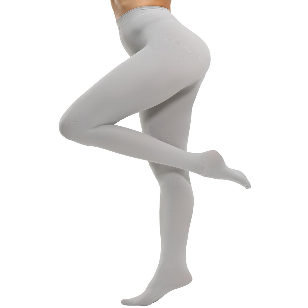 CozyWow Women's 80D Soft Opaque Tights, High Waist Solid Color Womens Tights with 30+ Colors Grey 2XL-3XL