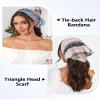 AWAYTR 3Pcs Hair Bandanas Head Kerchief for Women Girls Tie-Back Boho Hair Scarf Headband Bandana Triangle Head Scarf (Stripe Print - Pink/Light Blue/Navy Blue) view 4