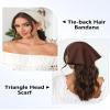 AWAYTR 3Pcs Hair Bandanas Head Kerchief for Women Girls Tie-Back Boho Hair Scarf Headband Bandana Triangle Head Scarf (Solid Color - Beige/Khaki/Brown) view 4