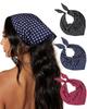 AWAYTR 3Pcs Hair Bandanas Head Kerchief for Women Girls Tie-Back Boho Hair Scarf Headband Bandana Triangle Head Scarf (Polka Dot - Red/Black/Dark Blue) view 1