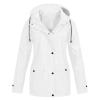 GAANBODI Rain Jacket Womens Waterproof with Hood Trends Rain Jackets for Women Waterproof Lightweight Windbreaker Rain Coats Active Packable Raincoat 04-White