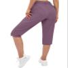 TACVASEN Women's Cargo Capris Hiking Pants Lightweight Waterproof Golf Long Shorts Outdoor Casual Summer 5 Pockets Lotus Root Pink 2XL view 2
